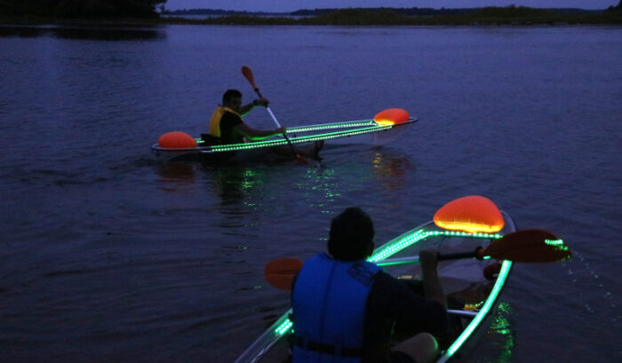 Glowing kayaks