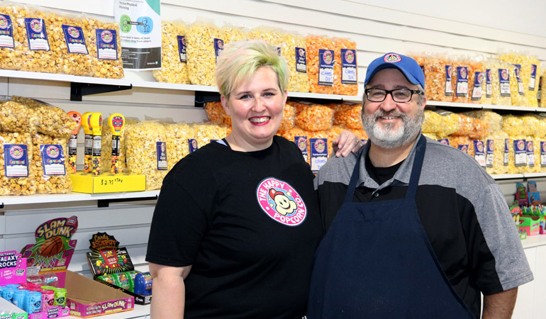 Happy Popcorn owners Kristin Davey and Bill Halman