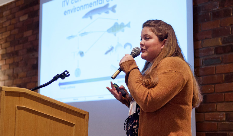 The River Institute's Cristina Charette speaking at last year's River Symposium.